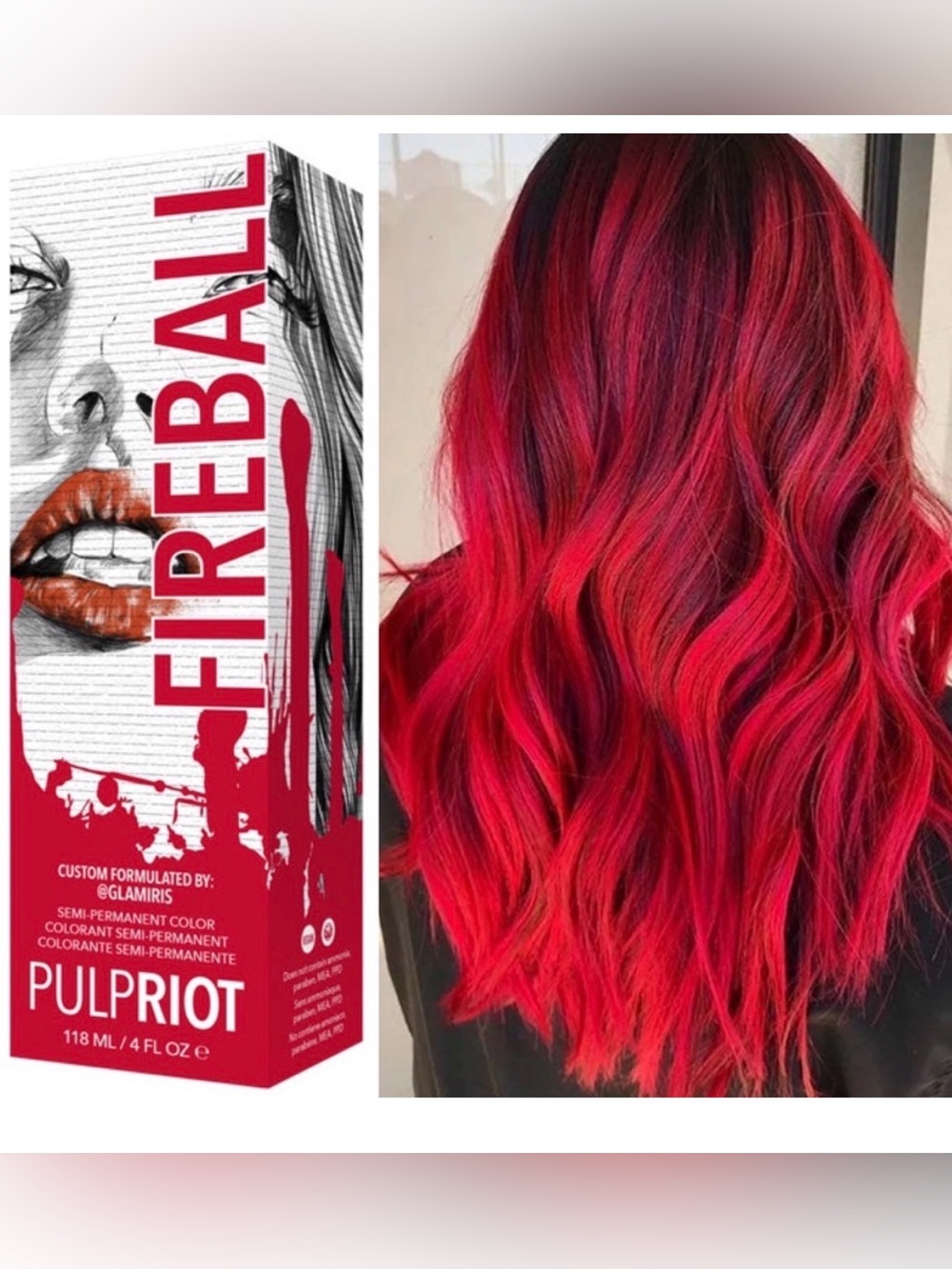Pulp Riot Fireball Red Semi Permanent Hair Dye 4fl oz